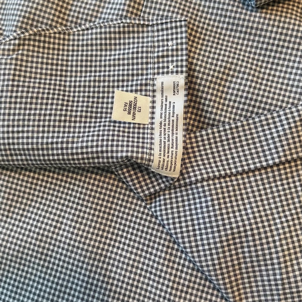 ❌❌SOLD❌❌Nordstrom Mens Shop Trim Fit Non Iron Check Dress Shirt 16.5 34 35 - Picture 8 of 10